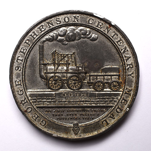 Medal upamiętniający setną rocznicę urodzin George Stephensona